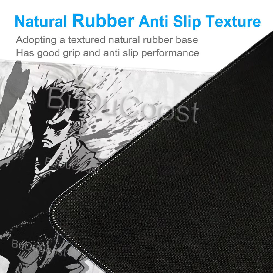 Bandai One Piece Anime Roronoa Zoro Mauspad in Schwarz-Weiß als Extended Desk Mat für PC Gamer und E-Sports - Bild 3
