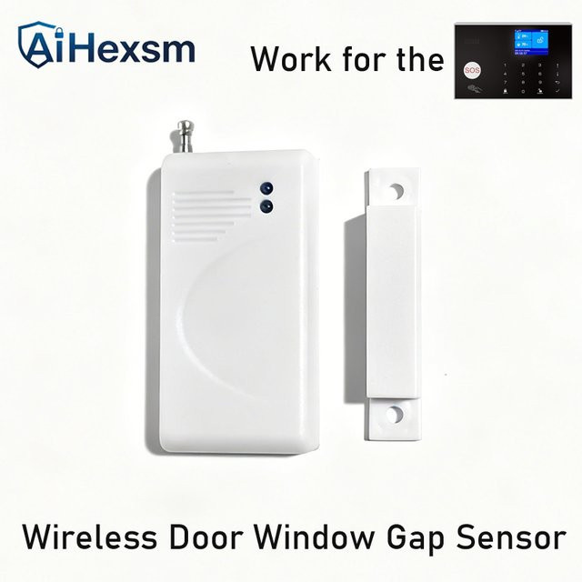 AiHexsm Drahtloser Tür- und Fenstersensor für WIFI und GSM Alarmsysteme, 433 MHz Sicherheitssensor in Weiß - Bild 1
