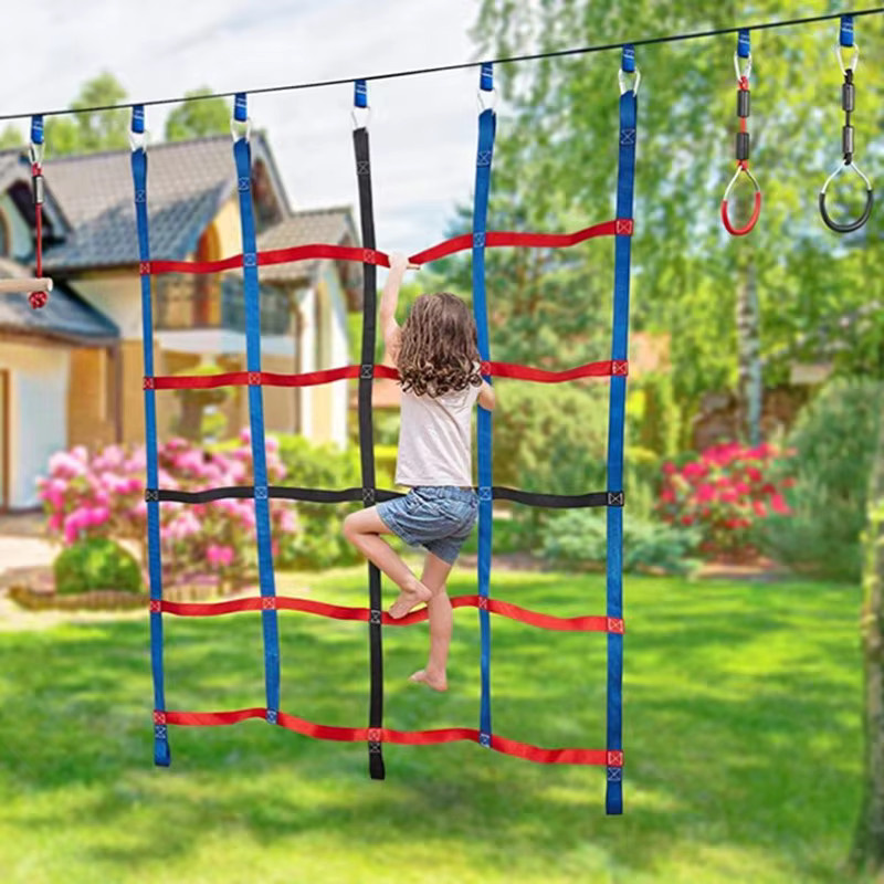 Meade Outdoor-Kletternetz, Spielschaukel, Bunt / Mehrfarbig, 100 kg Tragkraft - Bild 2