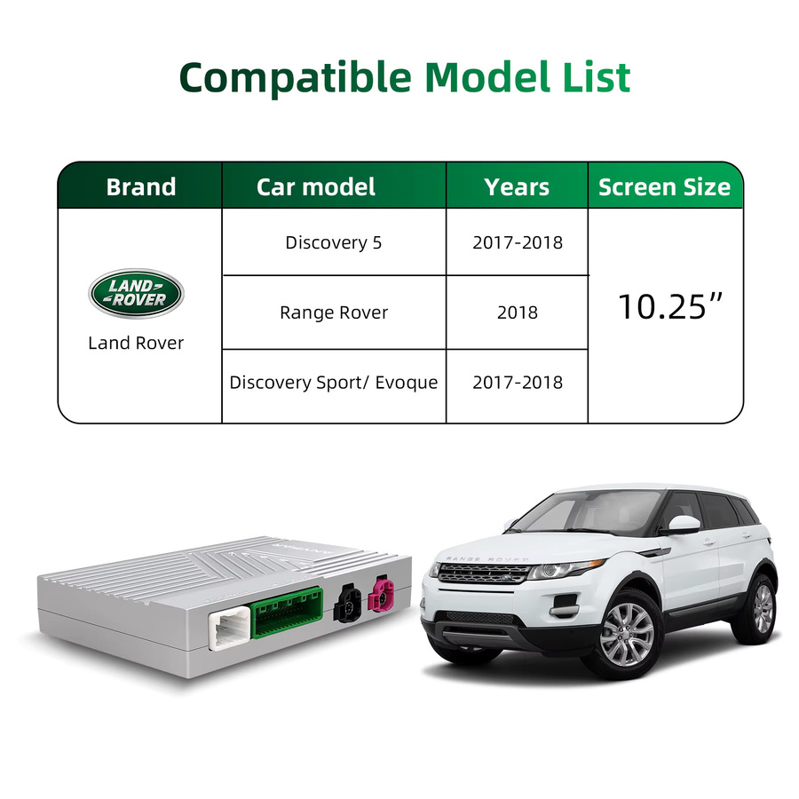 EzoneTronics Kabelloses CarPlay und Android Auto Nachrüstkit für Land Rover Range Rover Discovery 5 und Evoque - Bild 4
