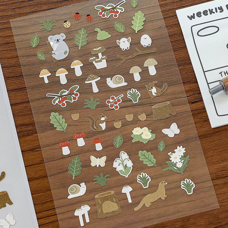 Suatelier Little Forest Koala Papieraufkleber für Scrapbooking und DIY Tagebuch, Mehrfarbig - Bild 2