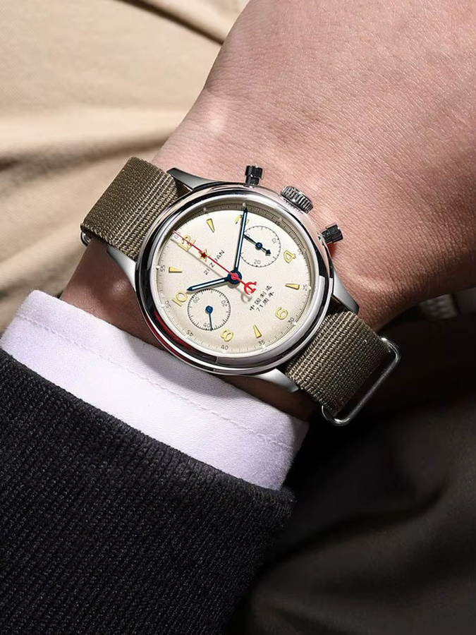 Red Star Chronograph, Handaufzug, Edelstahl, 38 mm, Herren - Bild 4