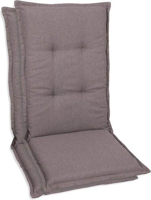 GO-DE TEXTIL Gartenauflage für Hochlehner, 2er Set, taupe, modern mit Schaumstofffüllung - Bild 1