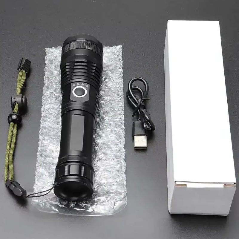 XIWANGFIRE LED Taschenlampe mit XHP50, wiederaufladbar via USB, wasserdicht, Schwarz - Bild 6