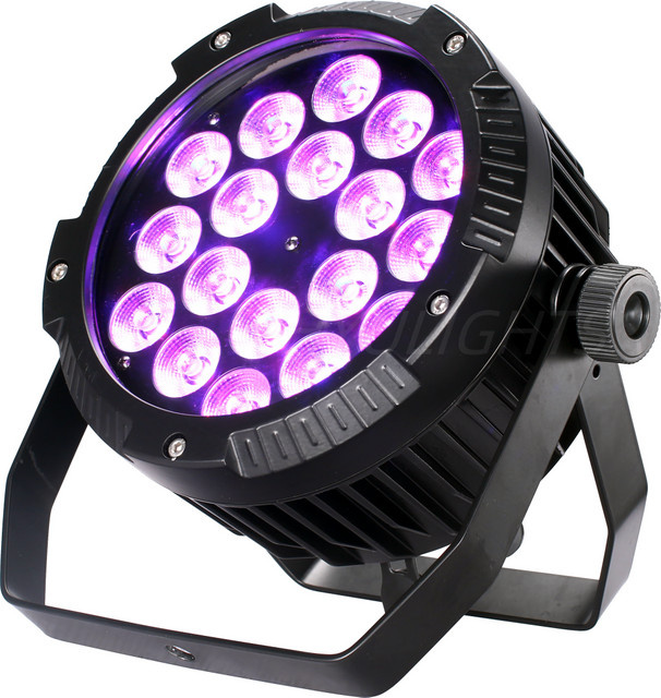 HYULIGHTS LED Par Effektleuchte RGBWA UV 6in1 IP65 Wasserdicht Aluminium Schwarz - Bild 1