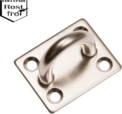 CONACORD Augplatte aus rostfreiem V2A Edelstahl in Silber mit 4 Bohrungen Ø 5,2 mm, Länge: 50 mm, Breite: 68 mm - Bild 1
