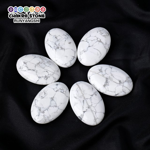 Runyangshi Howlite Palme aus weißem und türkisfarbenem Naturstein als dekoratives Kristall-Ornament - Bild 1