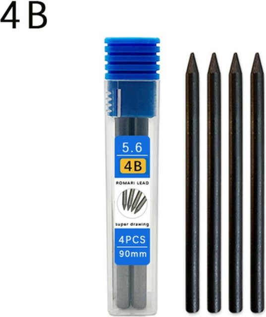 SHpusi Metall Druckbleistift Set mit 4B Graphitminen, 5,6 mm, 4er Pack in verschiedenen Farben - Bild 1