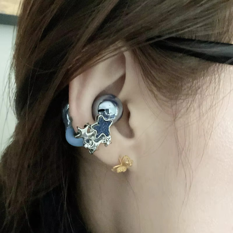 Stern Ohrclips, Blau, Diamant-Verschlüsse, Kopfhörer-Zubehör - Bild 2