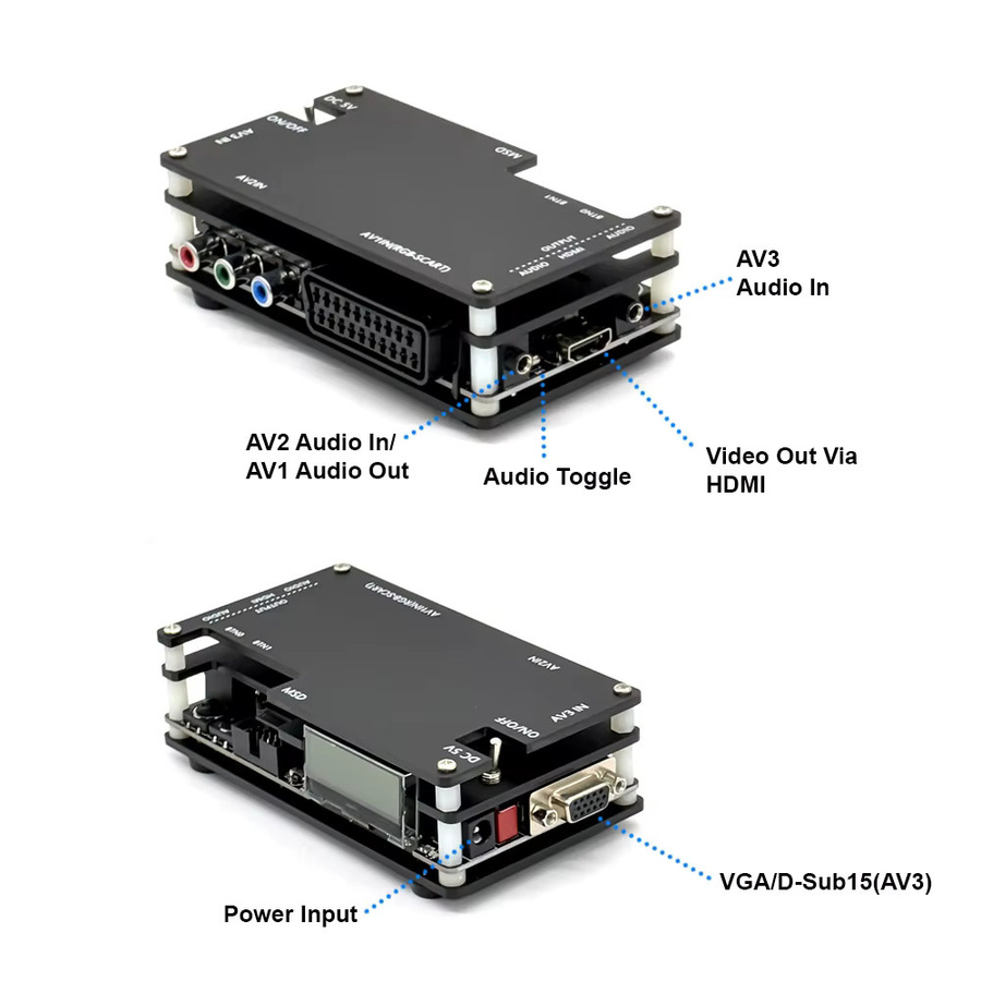 EVERGENESIS OSSC V2.0 HDMI Open Source Scan Converter Adapter in Schwarz für Retro Spielekonsolen wie PS2, SEGA Saturn, Nintendo 64 und PC - Bild 2