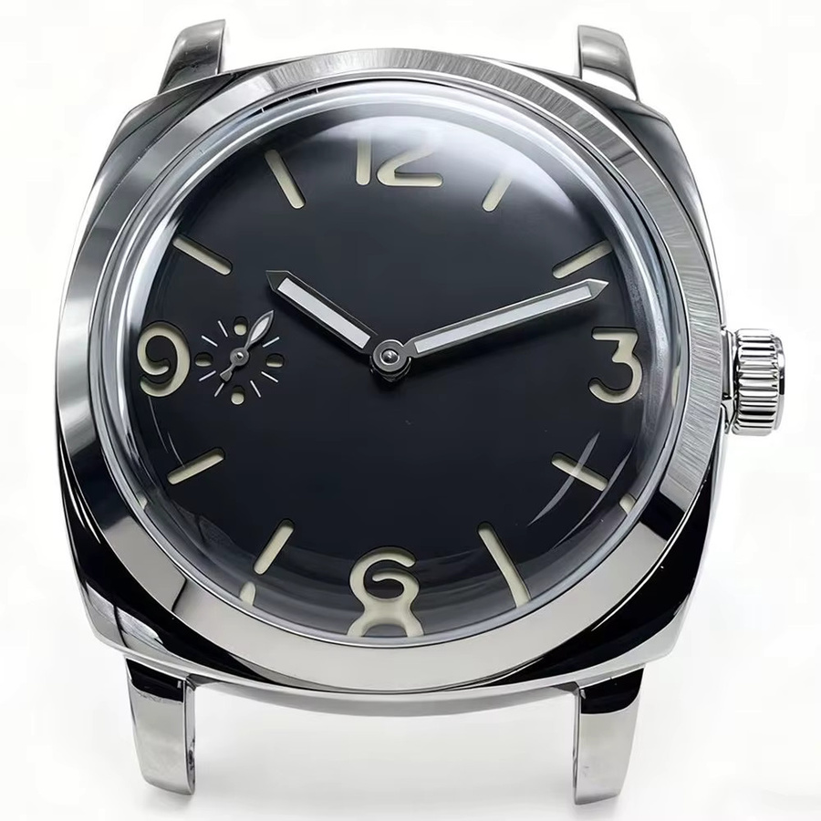 Herren Armbanduhr Edelstahl, Handaufzug, Schwarz, 47 mm - Bild 6
