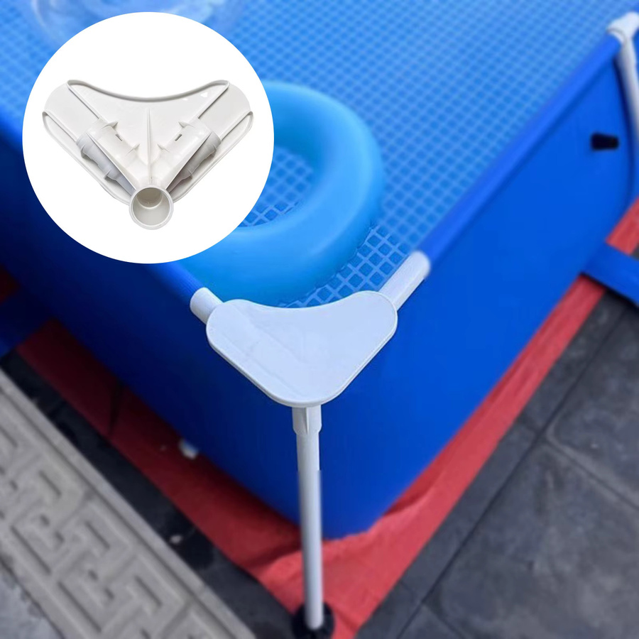 Ersatz-Eckstütze für Poolrahmen in Weiß als Adapter für Metall-Bodenpools und oberirdische Schwimmbäder - Bild 2