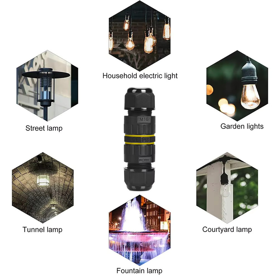 Wasserdichte 3Pin Outdoor Junction Box IP68 Elektrische Kabel Anschlussdose in Schwarz für 240V-400V - Bild 5