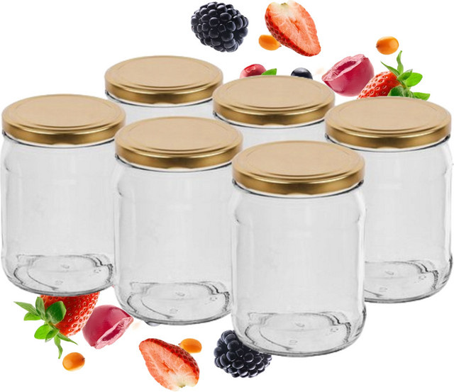 Browin Konservenglas mit Schraubverschluss, transparent, 6 Stück, 500 ml pro Glas - Bild 1