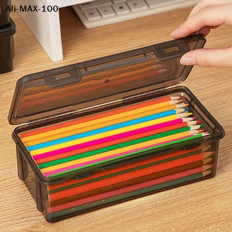 Sv Transparente Stiftbox aus Kunststoff, stapelbare Aufbewahrungsbox für Büro und Schule - Bild 2