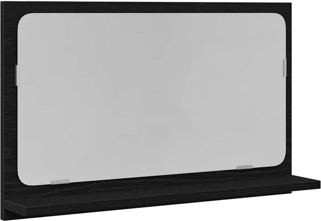 vidaXL Spiegelablage mit Regal in Schwarz Eichen-Optik, B/T/H: 60 x 10,5 x 37 cm - Bild 1