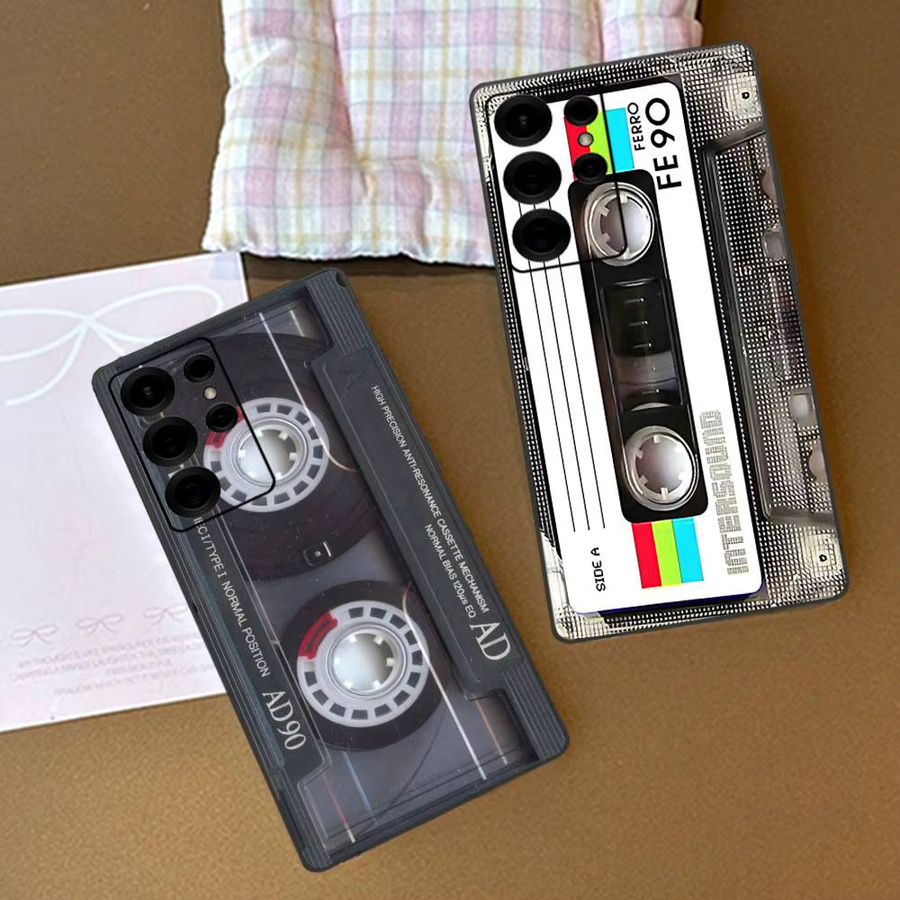 Vintage Kassetten Telefonhülle für Samsung Galaxy S24 Ultra, S23, S22, S21, S20, S24 FE, S20 Lite in Multicolour - Bild 2