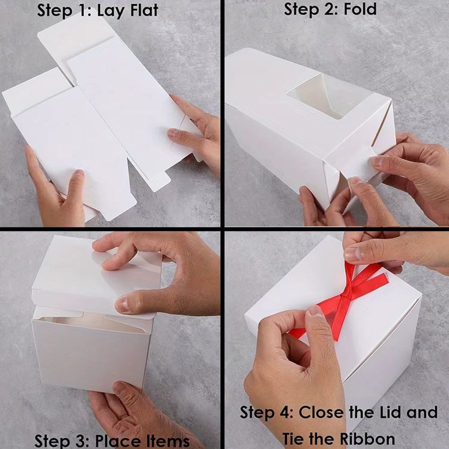 12er-Pack Geschenkboxen für Sublimationsbecher und Kaffeetassen mit Sichtfenster aus Papier in Schwarz und Weiß - Bild 2