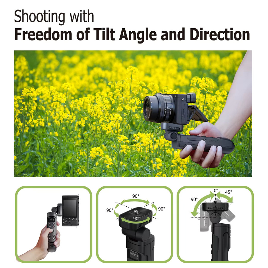hanpusen TG-3 Wireless Vlog Shooting Grip Stativfernbedienung mit OLED-Display und Bluetooth für Fujifilm, Canon, Nikon und Sony Kameras in Schwarz oder Weiß - Bild 4