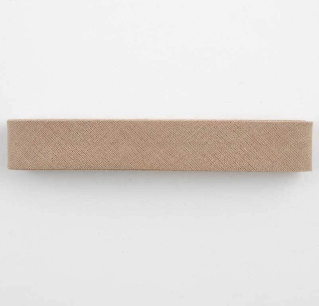 Gütermann Schrägband aus Baumwolle in Dunkelbeige, Breite: 2 cm, Länge: 3 m - Bild 1