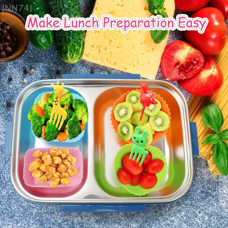 JETTING Silikon Lunch Box Teiler und Cupcake Liner in Mehrfarbig für Bento Boxen und zum Backen - Bild 2