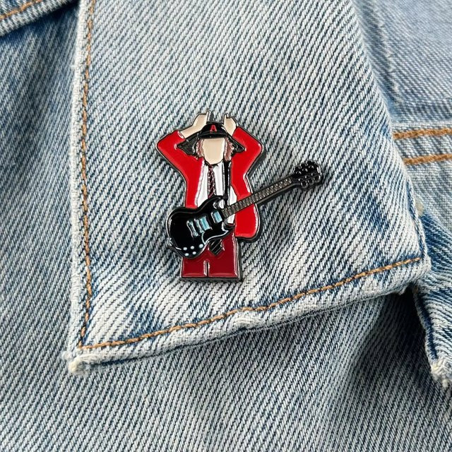 YUMEI Anstecknadel Angus Young Emaille, Bunt - Bild 1