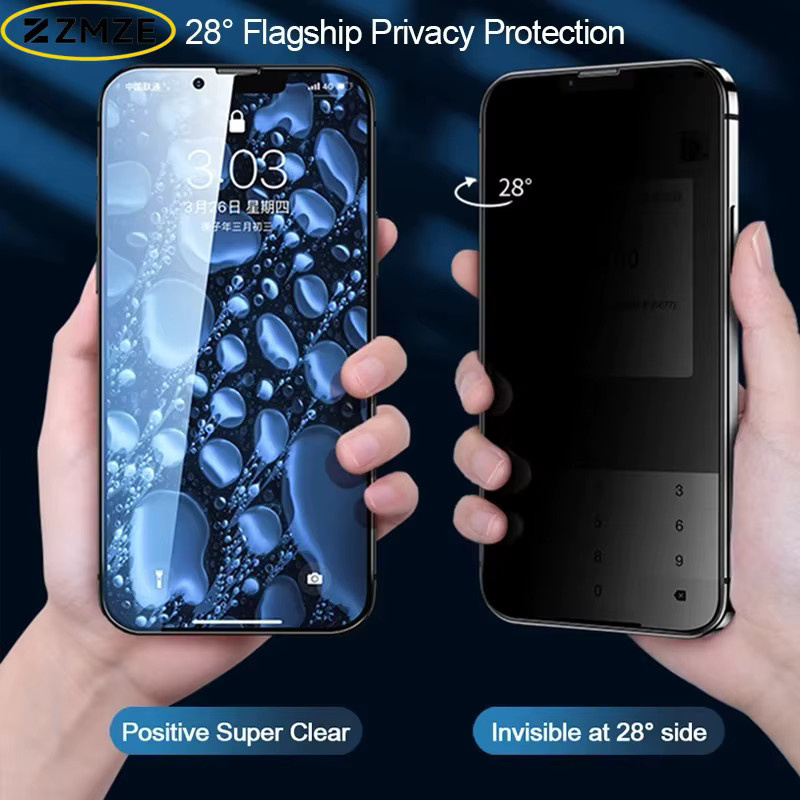 HKSN Sichtschutzfolie für Redmi Note 15 14 13 Pro Plus, Anti-Spy Displayschutzfolie mit oleophober Beschichtung, Ultra HD Klarheit und kratzfestem Glas, transparent - Bild 2
