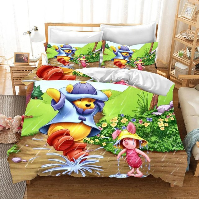 Winnie Puuh Bettwäsche-Set aus Mikrofaser mit Kissenbezug, Mehrfarbig, B/H: 140 x 210 cm - Bild 1