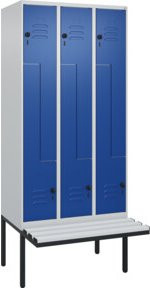 C+P Z-Spind Classic PLUS Sitzbank mit 6 Fächern und Sicherheits-Drehriegel, B/T/H: 212 x 90 x 81,5 cm - Bild 1