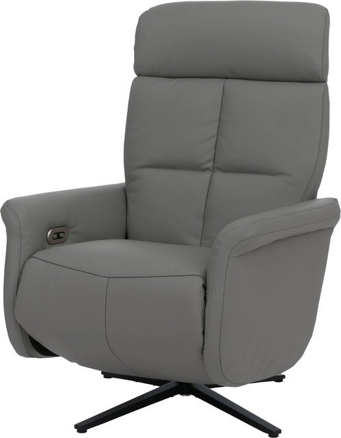 MCW Relaxsessel L10 aus Voll-Leder in Grau, elektrisch verstellbarer Liegesessel mit Drehfunktion - Bild 2