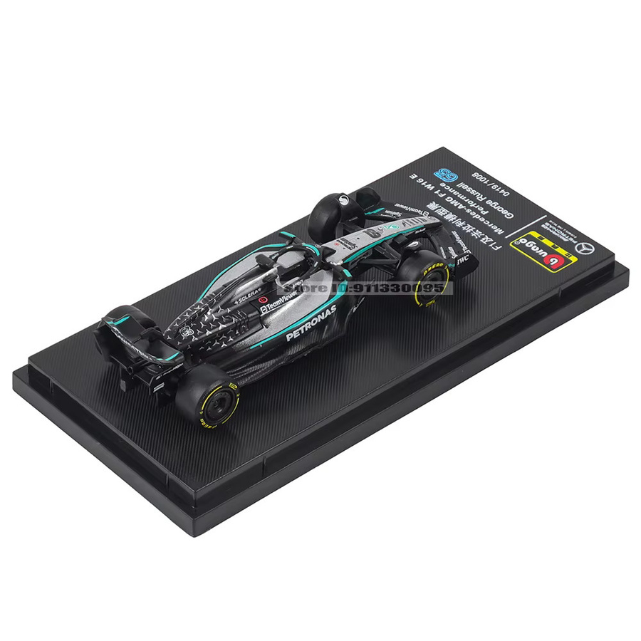 Bburago Mercedes AMG 2025 F1 W16 # 63er George Russell # 24 Kimi Antonelli, Automodell, 1:64, Metall - Bild 3