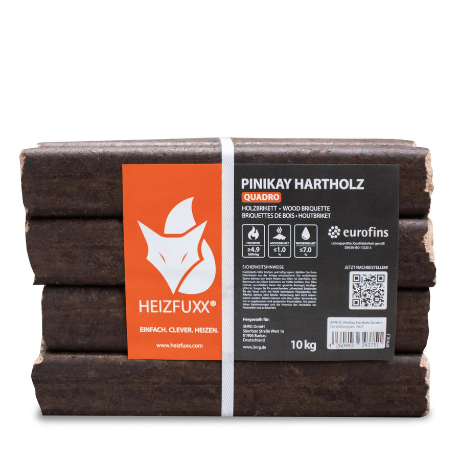 Heizfuxx Pinikay Quadro Hartholz Brennholz 20 kg - Bild 2