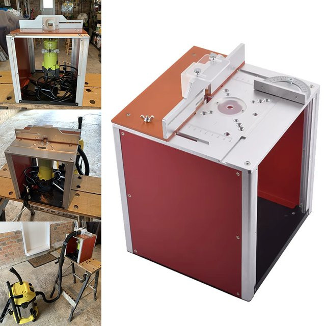 KPXIN Aluminium-Frästisch-Einsatzplatte und feste Chassis-Unterstützung in Silber für elektrische Holzfräsen und Werkbänke - Bild 1