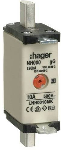 Hager NH-Sicherung LNH0010MK 10A, 3 Stück, Weiß - Bild 1