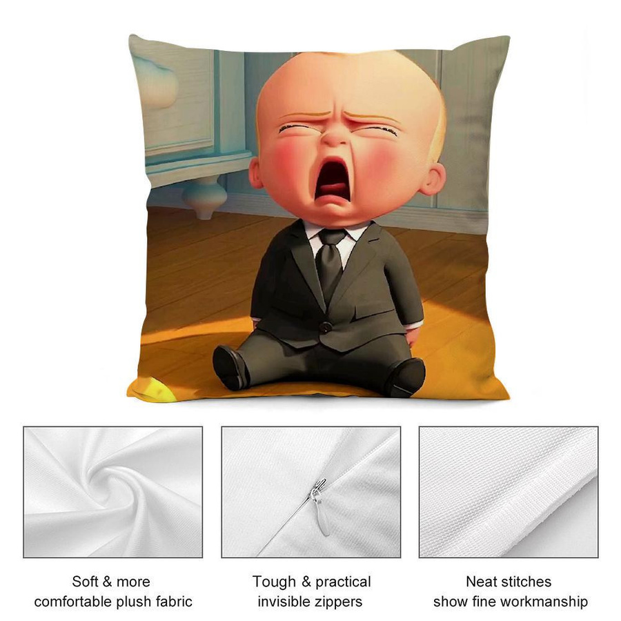 B-Boss B-Baby Kissenbezug aus Kurzplüsch mit doppelseitigem Druck für dein Sofa, 50,8 x 50,8 cm - Bild 1