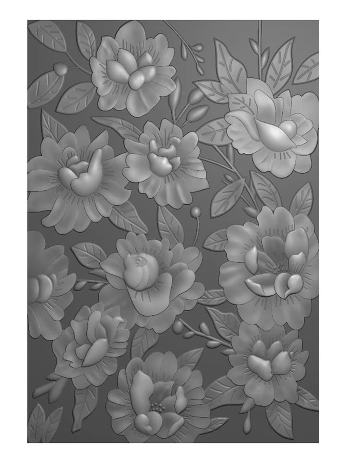 3D-geprägter Ordner mit Chrysanthemenblüten-Design aus weißem Kunststoff für die Kartenherstellung - Bild 4