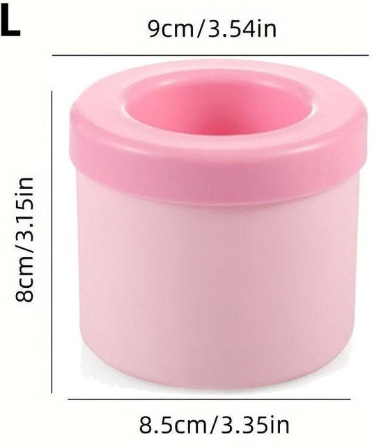 LESDAFFY Home Life Silikon-Eiswürfelform in runder Becherform für 60 Eiswürfel, Rosa - Bild 1