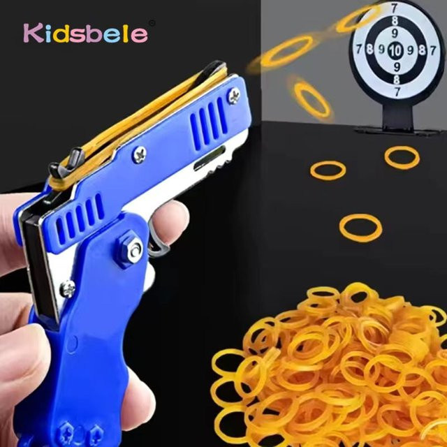 Kidsbele Gummiband-Pistole-Schlüsselanhänger, faltbares Spielzeug - Bild 1