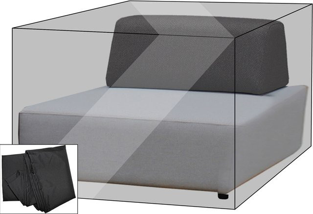 OUTFLEXX Premium Abdeckhaube für Lounge-Elemente, wasserbeständig, Schwarz, B/T/H: 107 x 107 x 65 cm - Bild 1
