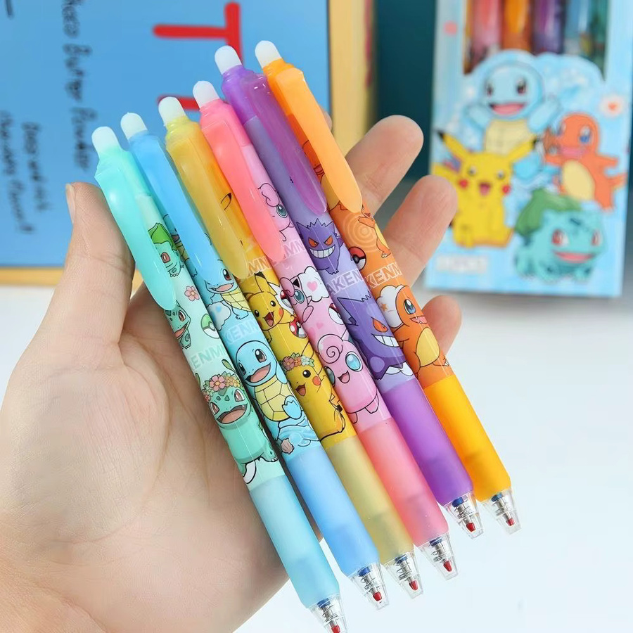 Bandai Pokemon abwischbare Neutralstifte mit blauer Tinte und 0,5 mm Spitze in verschiedenen Designs - Bild 2