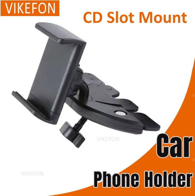 VIKEFON Universal Handyhalterung für das Auto mit 360 Grad Rotation für CD-Slot, Schwarz - Bild 1