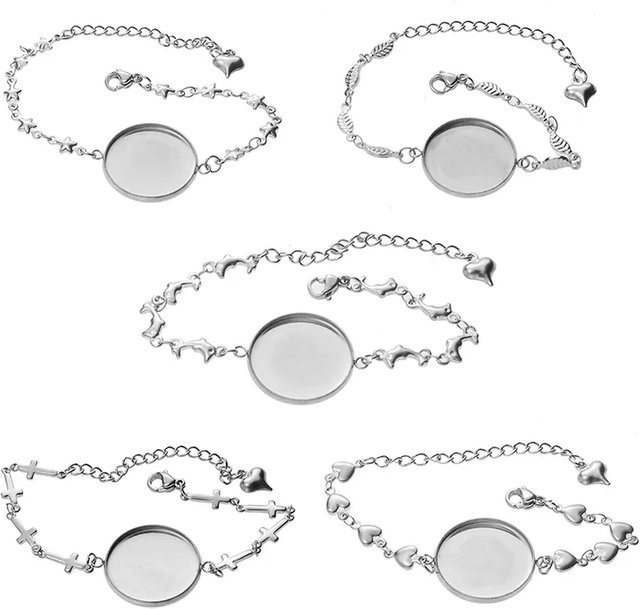 Armband Armreif Edelstahl, 5 Teile/Los, Blank, Cabochon Basis - Bild 1