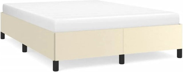 vidaXL Bettgestell gepolstert in Beige aus Kunstleder B/T/H: 140 x 190 x 35 cm - Bild 1