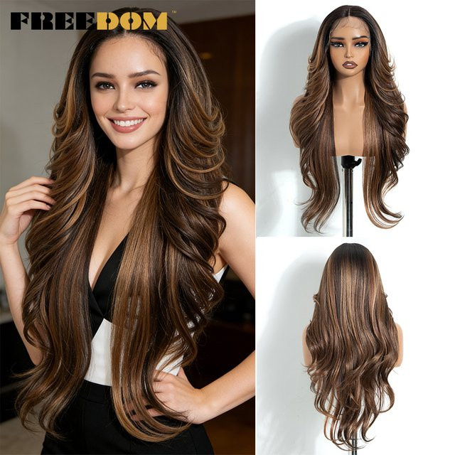 FREEDOM Lace-Front-Perücke, Ombre Braun-Blond, Damen - Bild 1