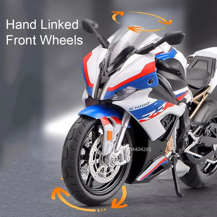 MAKEDA S1000RR R1250GS Motorrad Modelle, 1:12, Metall, Gummi, Blau - Bild 3