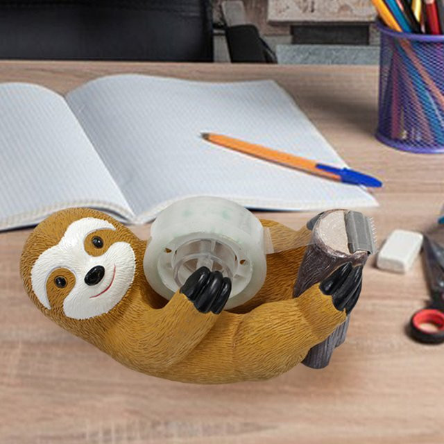 Kreativer Faultier-Klebebandhalter aus Kunststoff in Braun und Multicolour - Bild 1