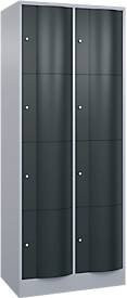 C+P Schließfachschrank Resisto mit 2 Abteilen und 8 Fächern, Weißaluminium/Anthrazitgrau, B/T/H: 77,2 x 54,0 x 195,0 cm - Bild 1