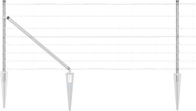 vidaXL Zaunpfosten aus Stahl, rechteckig, silber, Höhe: 0,8 m, Breite: 5 cm - Bild 1