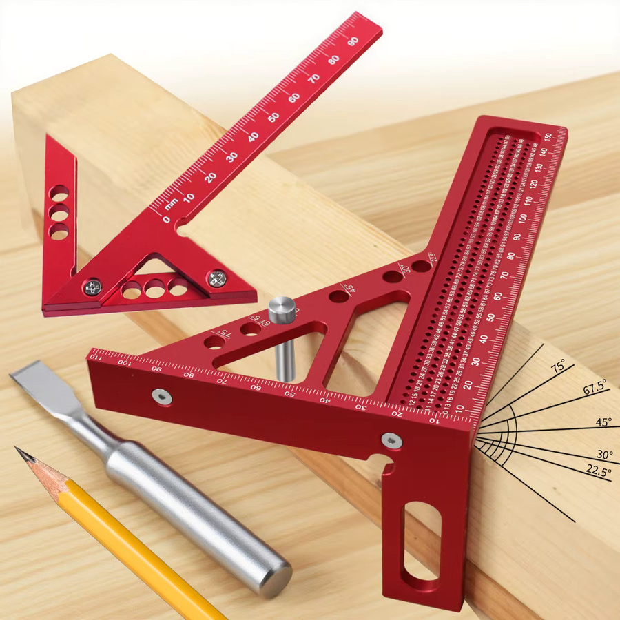 GDART Kombination aus Aluminium-Zentrierlineal und erweitertem dreieckigem Aluminiumlineal für die Holzbearbeitung - Bild 2