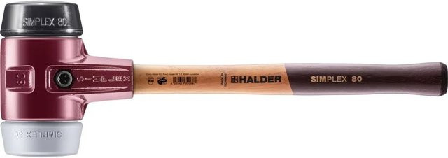 Halder Simplex Schonhammer aus Gummi TPE-mid in Grau mit Tempergussgehäuse Ø 80 mm - Bild 1